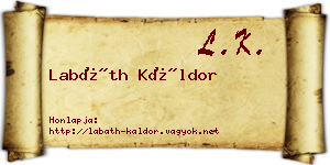 Labáth Káldor névjegykártya